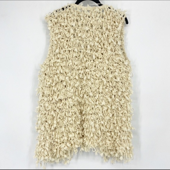 ZARA - Chenille Yarn Cream Vest - M - Picture 3 of 5